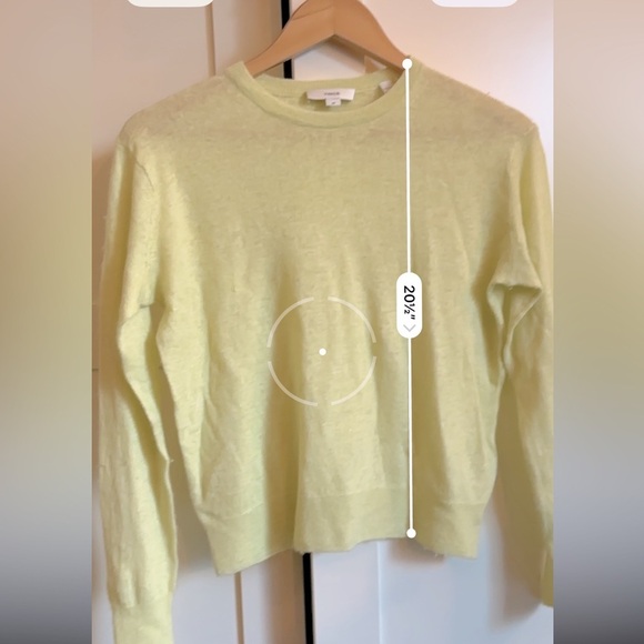 Vince Tissue Weight Linen, Silk, & Cashmere-Blend Top Citrine Size Small - Picture 6 of 8